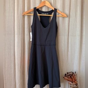 NWT Outdoor Voices Black V‑Neck volley Racerback Mini Dress with UPF and shorts